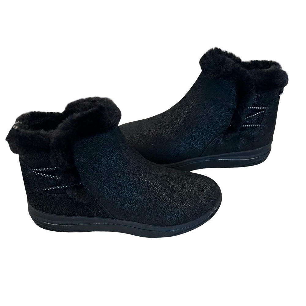 Clarks Cloudsteppers Women's Faux Fur Ankle Boots Breeze Cozy Black‎ 7.5 M